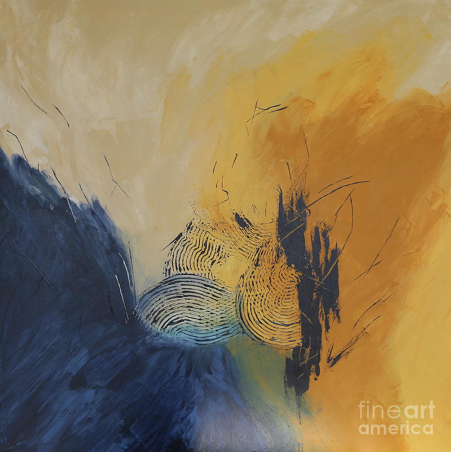 Abstract Painting - Blue Flame III by Christiane Schulze Art And Photography