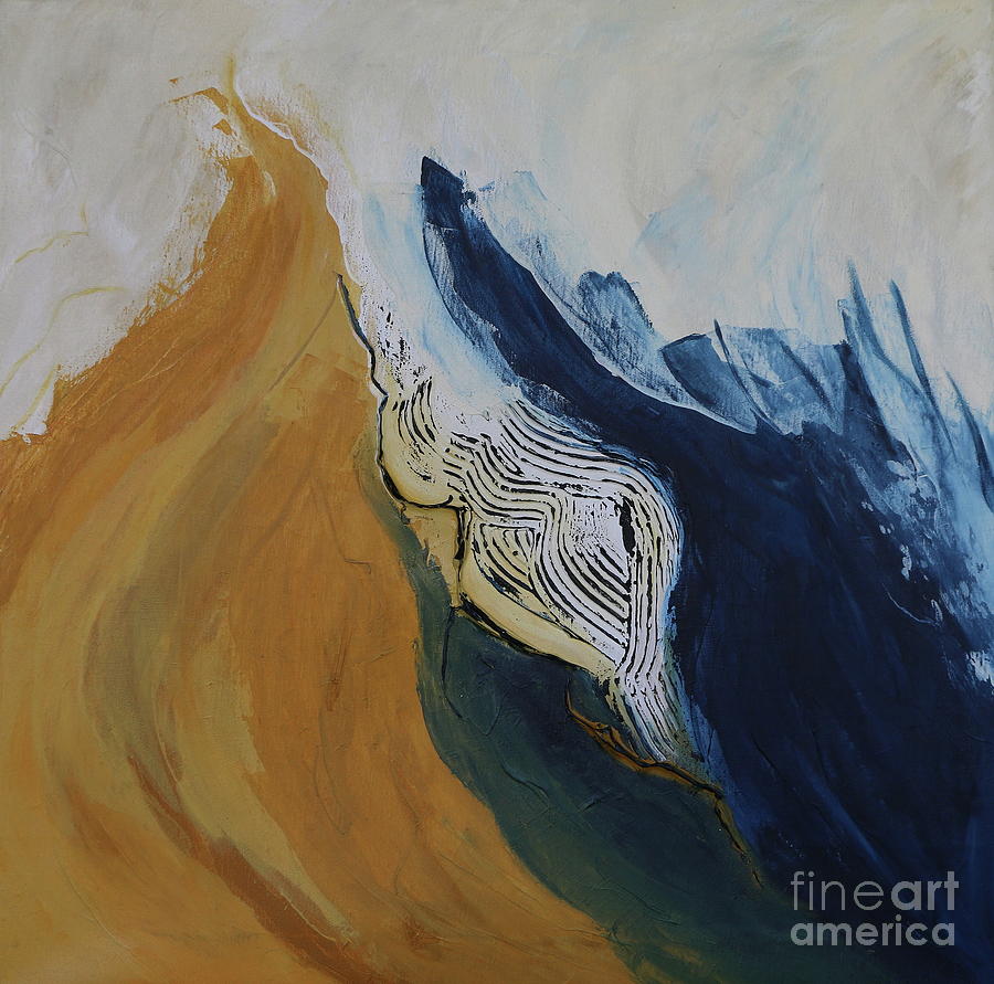 Blue Flame  VIII Painting by Christiane Schulze Art And Photography