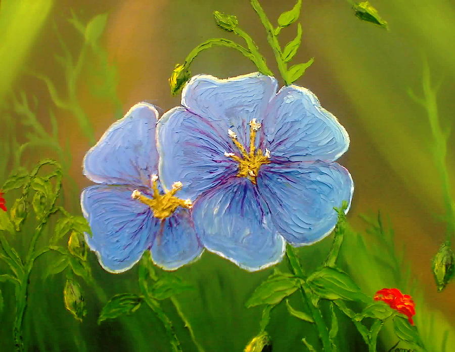 Blue Flax Of The Sky Painting by James Dunbar