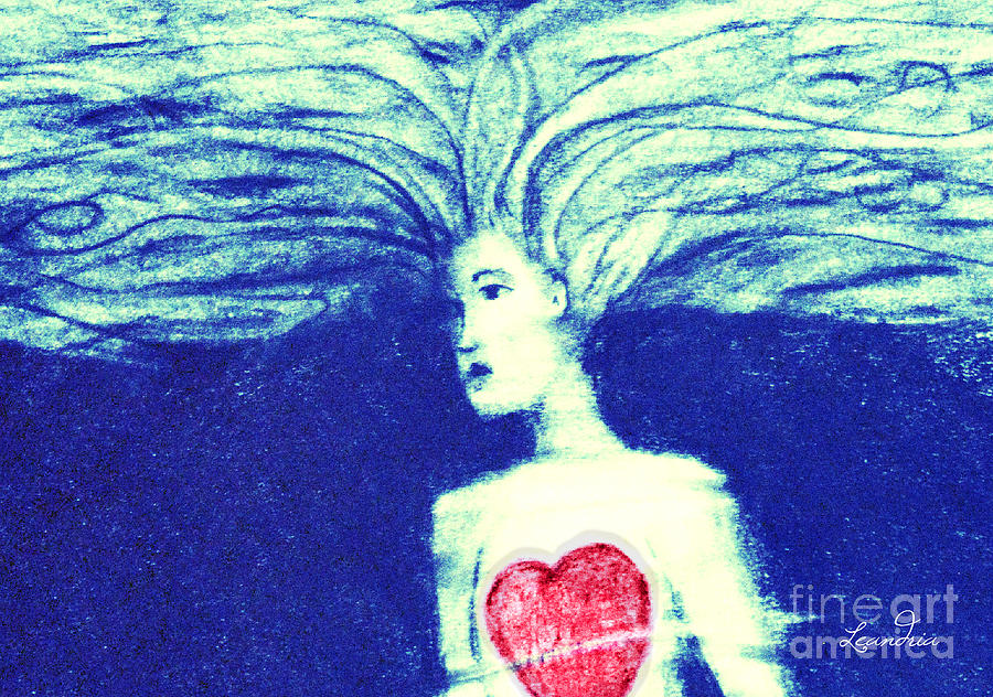 Blue Floating Heart Digital Art by Leandria Goodman