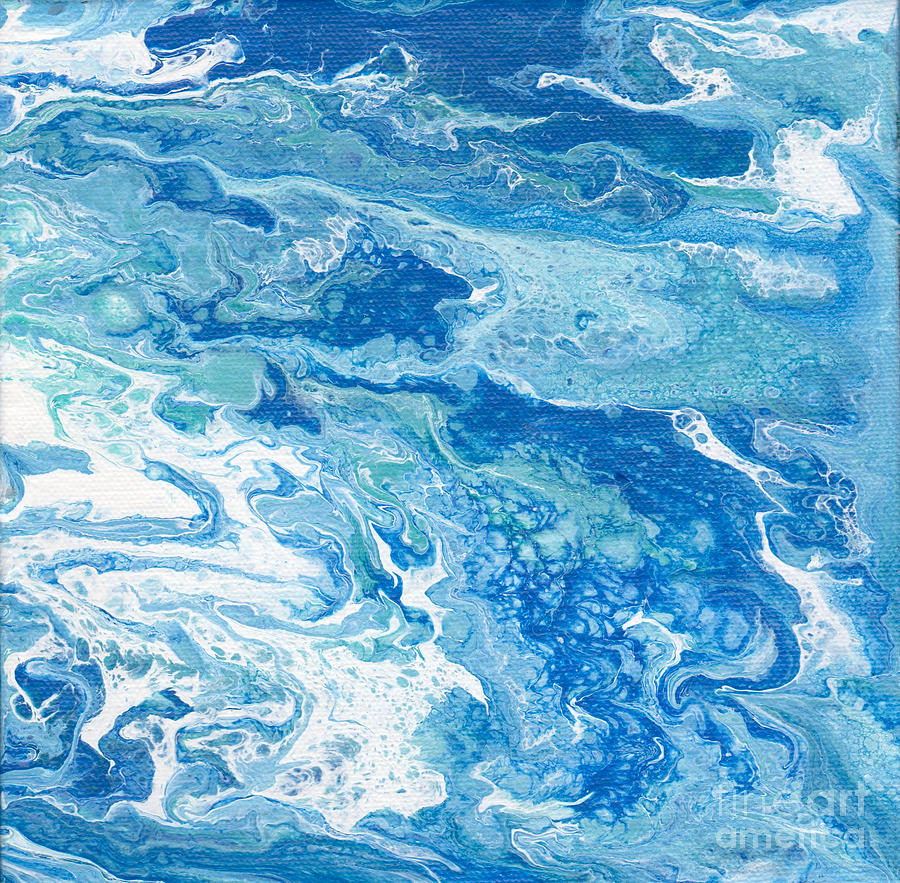 Blue Painting - Blue Flow Acrylic I by Patricia Cleasby