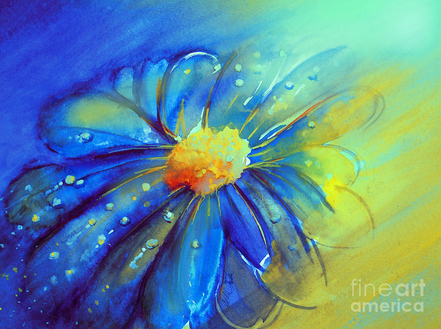 Blue Flower Offering Painting by Allison Ashton