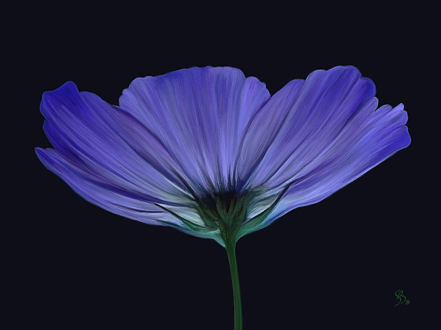 Blue Flower Painting by Sue  Brehant