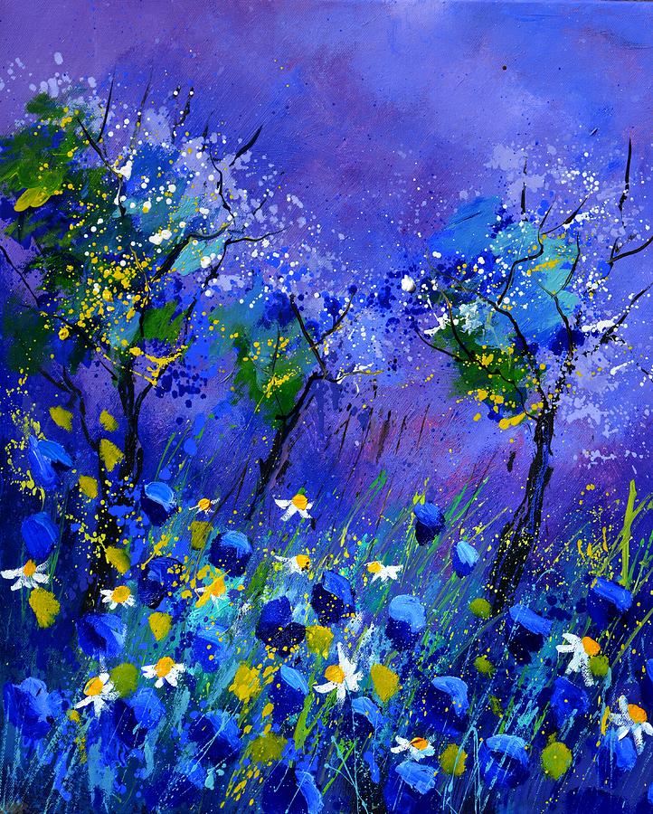 Flower Painting - Blue flowers 567160 by Pol Ledent