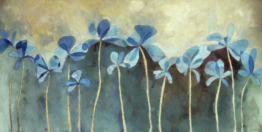 Blue Flowers Digital Art by Cynthia Decker