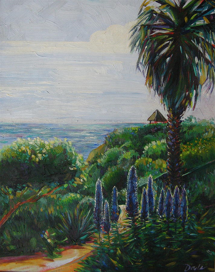 Beach Painting - Blue Flowers by Karen Doyle Beach Painting - Blue Flowers by Karen Doyle