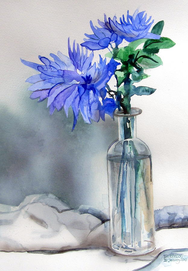Blue Flowers Painting by Tim Johnson