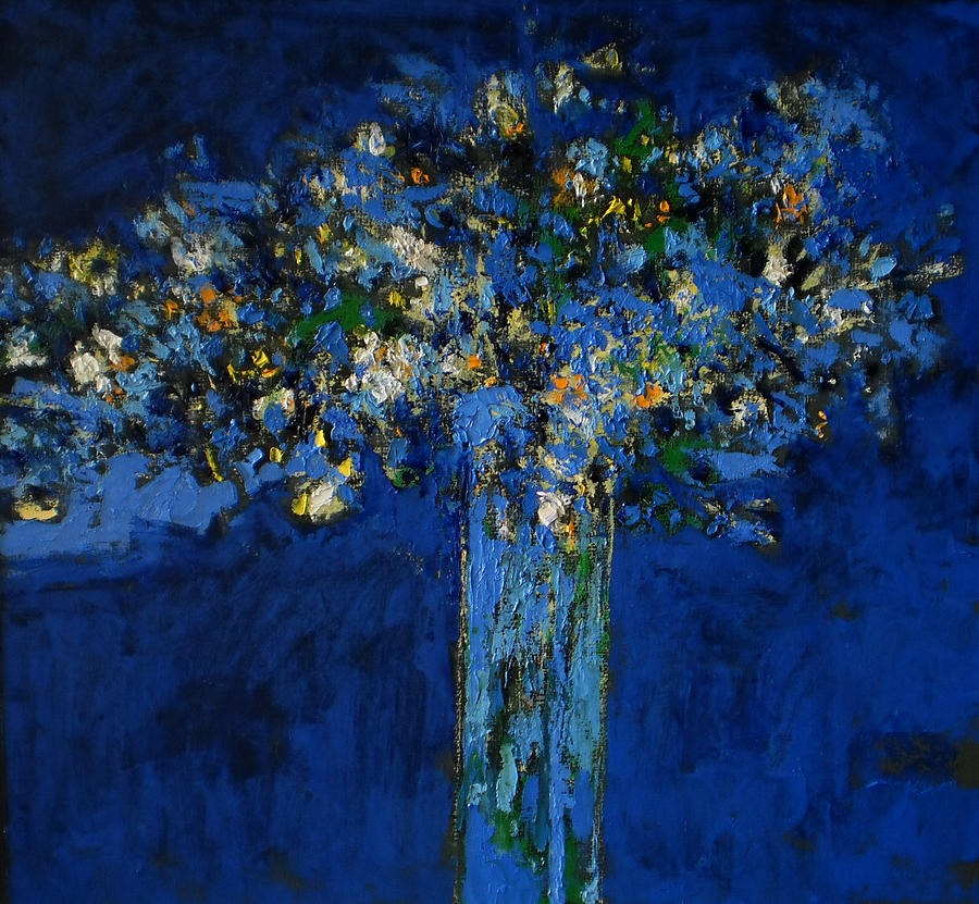 Landscape Painting - Blue flowers by Vladimir Vlahovic