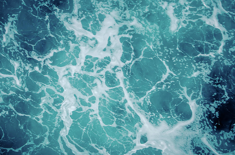Blue Foaming Water Ocean Background Photograph by Alex Grichenko