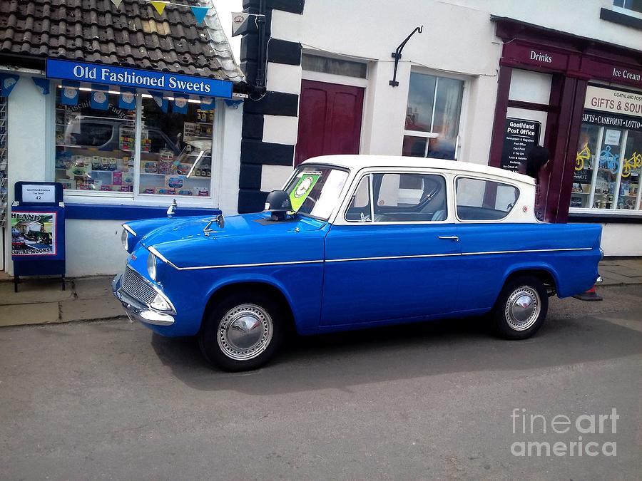 Blue Ford Anglia Photograph by Joan-Violet Stretch