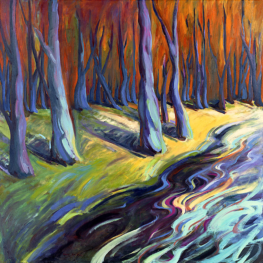 Blue Forest Painting by Konnie Kim