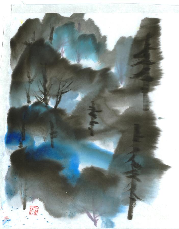 Blue Forest Painting by Mui-Joo Wee