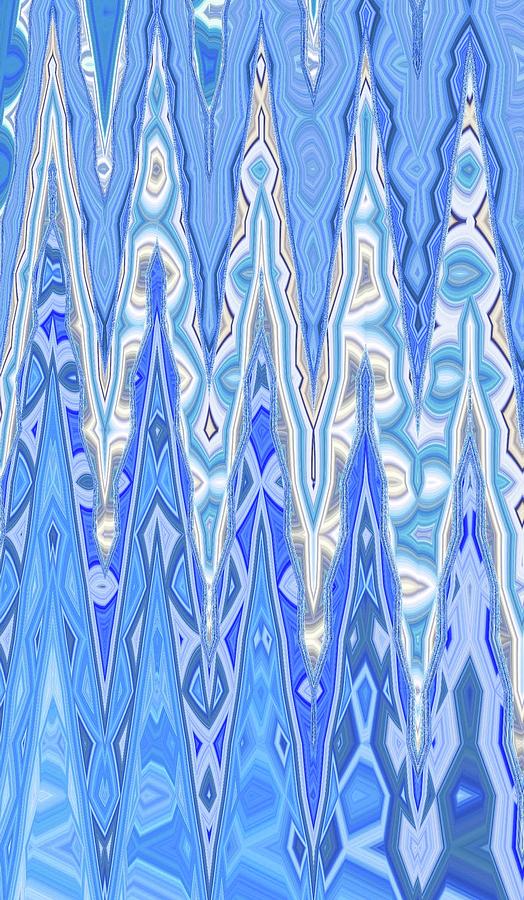Blue Forest Winter Celebration Digital Art by Ann Johndro-Collins