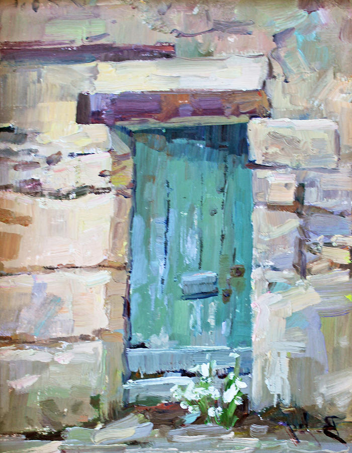 Blue French Door Painting by Becky Joy