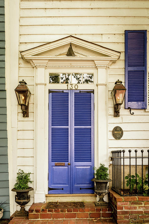 Blue Front Door, Alexandria Photograph by Mark Summerfield