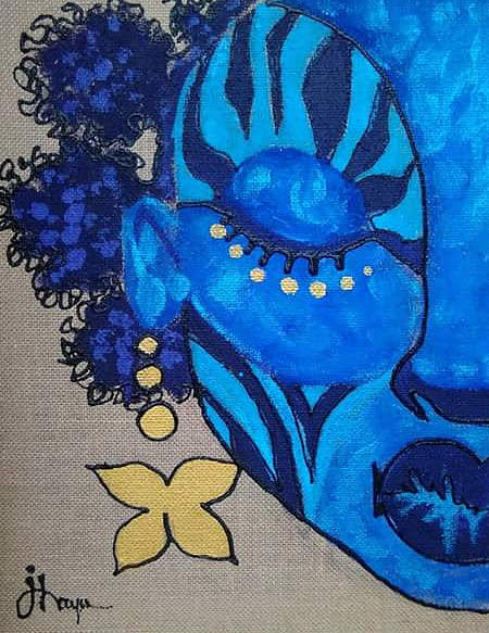 Blue Funk Painting by Joyce Hayes
