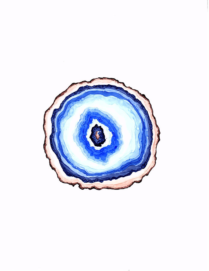 Blue Geode Drawing - Blue Geode #1 by Shanon Rifenbery