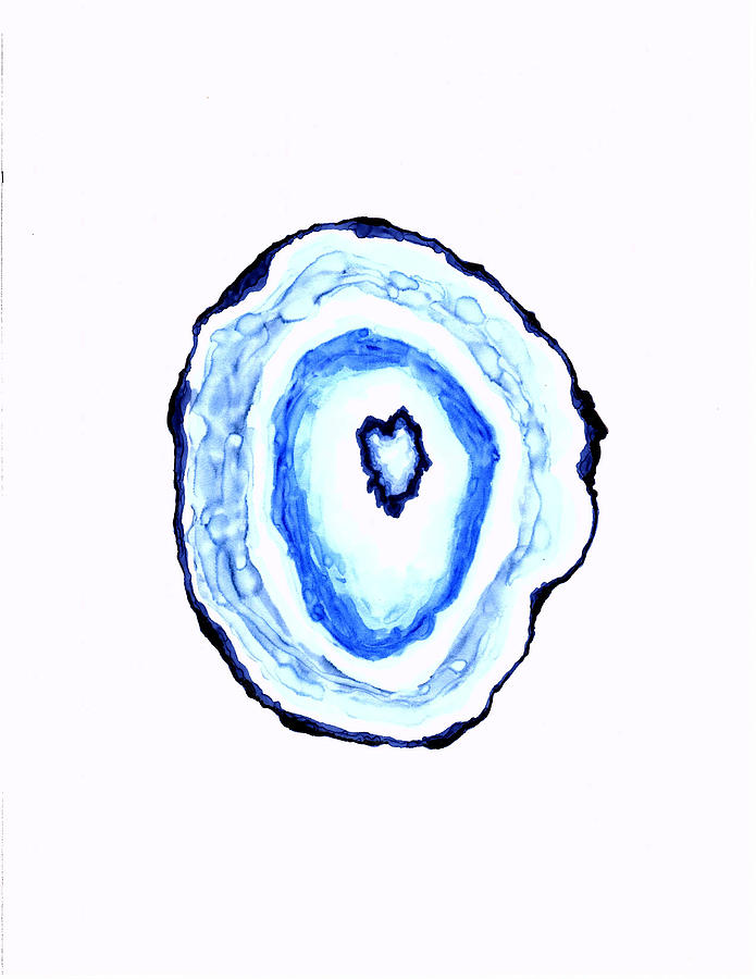 Blue Geode Drawing - Blue Geode #2 by Shanon Rifenbery