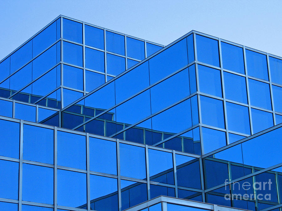Blue Geometry Photograph by Ann Horn