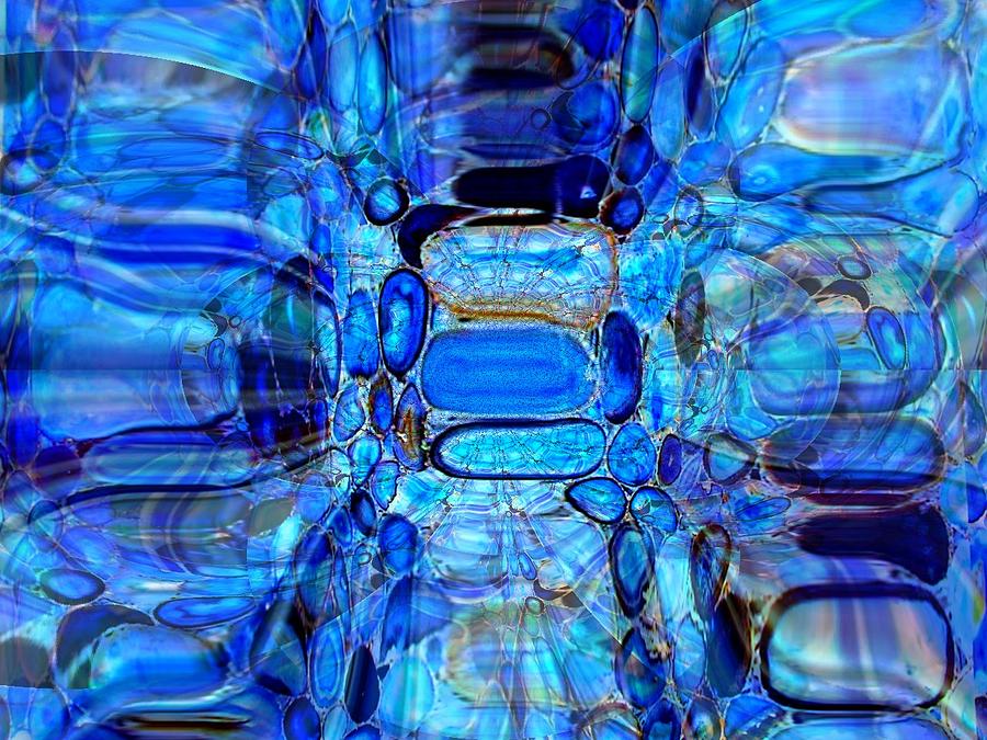 Blue Glass  Mixed Media by Fania Simon