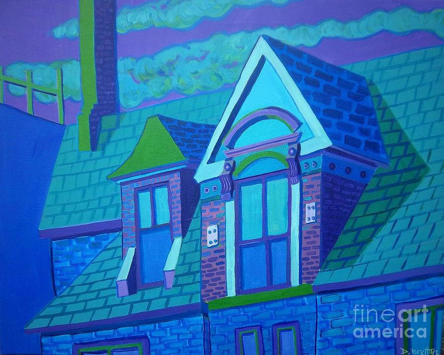 Blue Gloucester Rooftop Painting by Debra Bretton Robinson