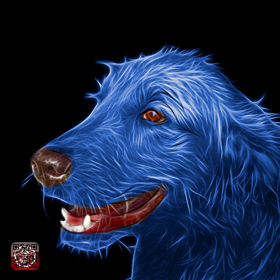Blue Golden Retriever Dog Art- 5421 - BB Painting by James Ahn