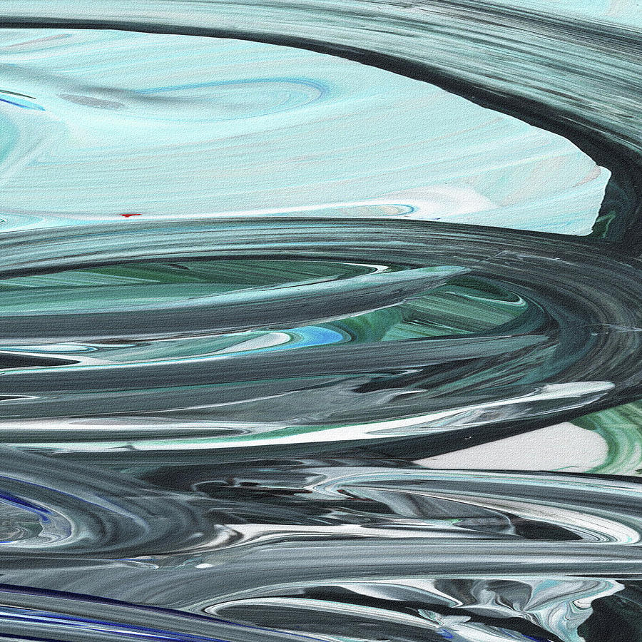 Blue Gray Brush Strokes Abstract Art for Interior Decor V Painting by Irina Sztukowski
