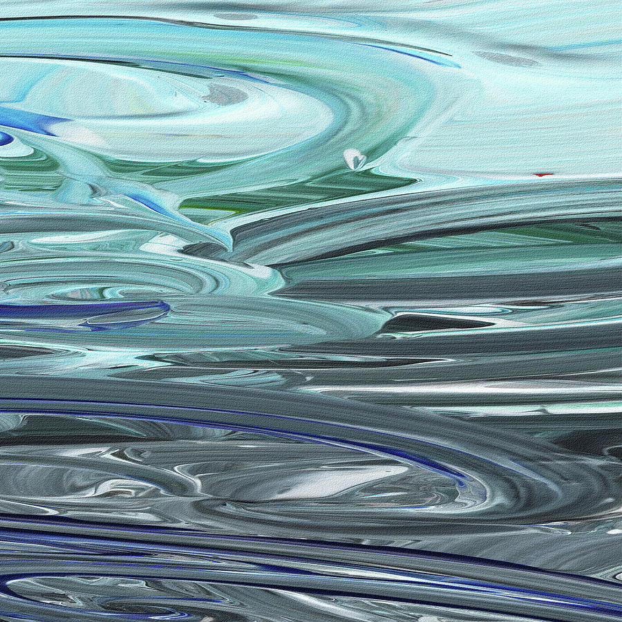 Blue Gray Brush Strokes Abstract Art for Interior Decor VI Painting by Irina Sztukowski