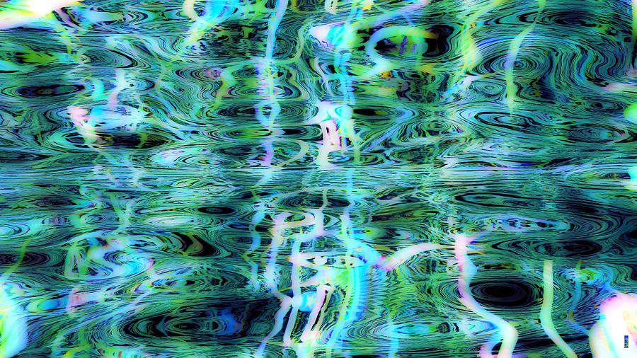 Blue Green Abstract 091015 Digital Art by Matthew Lindley