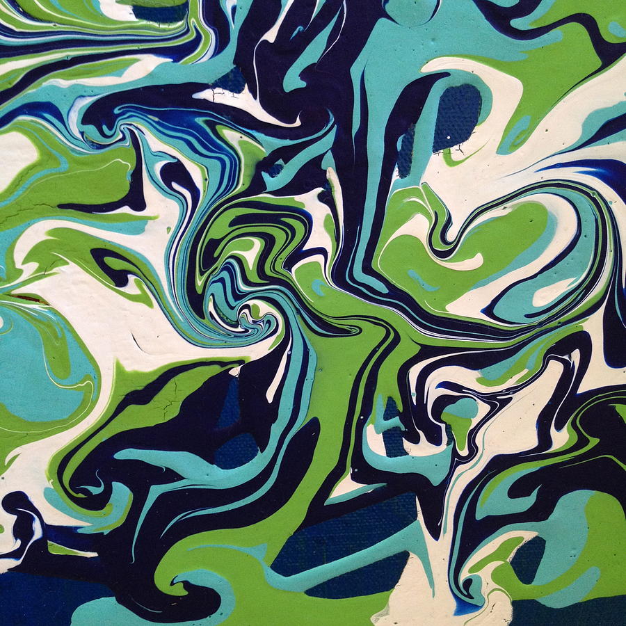 Blue Green Abstract 2 Painting by Sarah Torreblanca