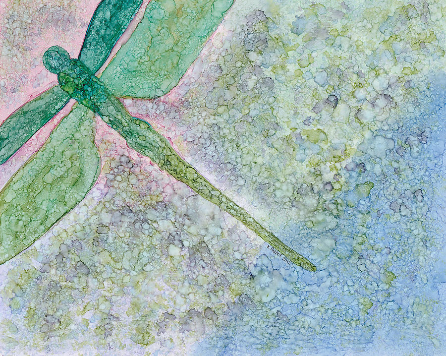 Blue Green Dragonfly Painting by Karen Pappert - Fine Art America