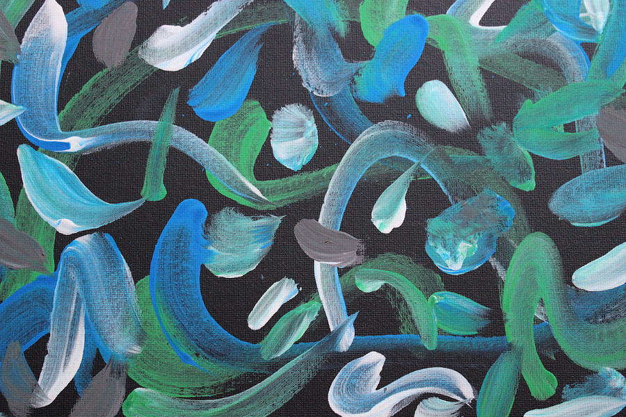 Abstract Painting - Blue-Green Dream by Connie Ann LaPointe