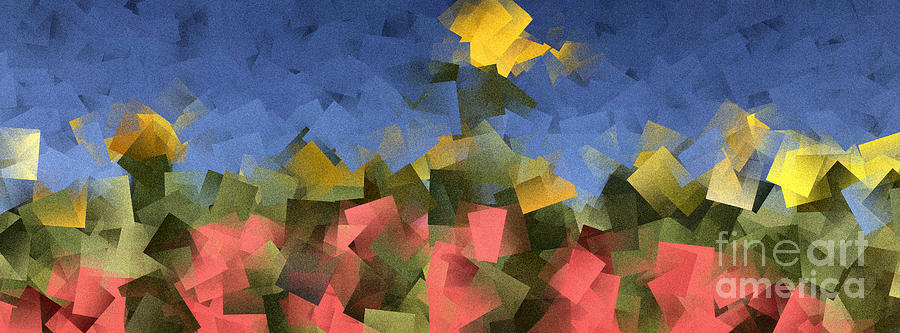 Sunflower Fields Abstract Squares Part 2 Digital Art by Jason Freedman