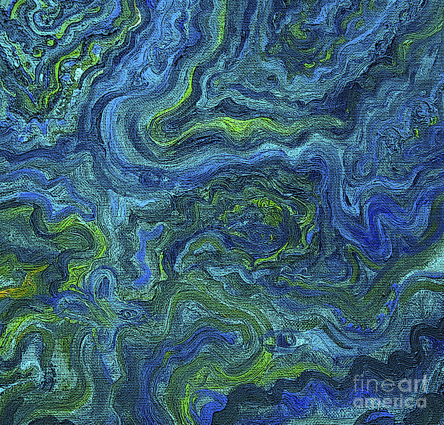 Blue Green Texture Painting by Shelley Myers - Fine Art America