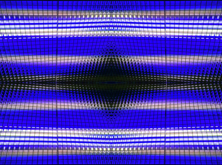 Blue Grid Abstract Photograph by Mary Bedy