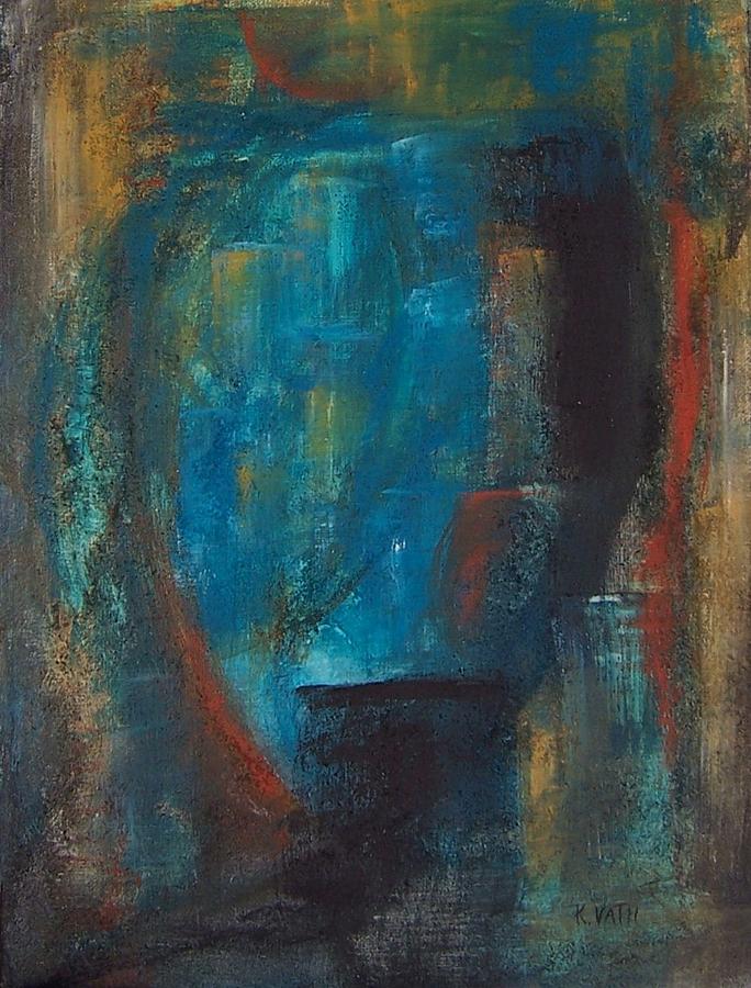 Abstract Painting - Blue Grotto by Karen Day-Vath Abstract Painting - Blue Grotto by Karen Day-Vath