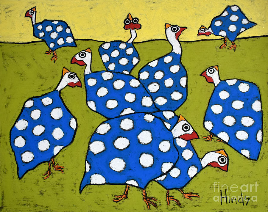 Animal Painting - Blue Guineas by David Hinds