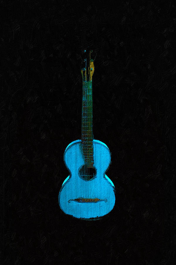 Blue Guitar Painting by Tony Rubino