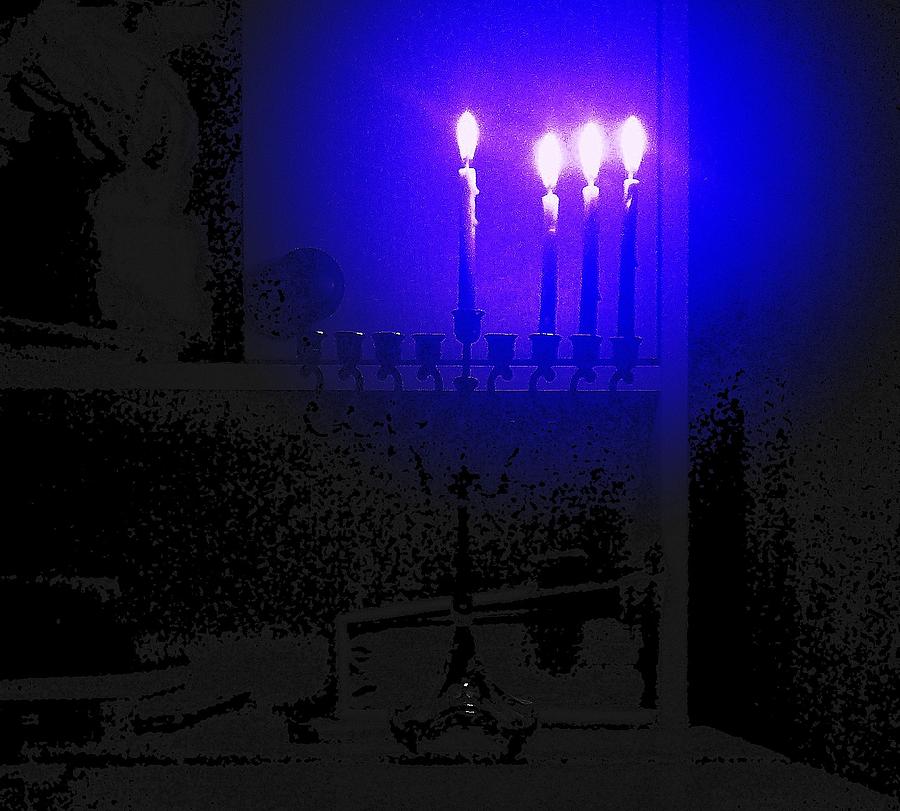 Blue Hanukkah on the Third Day Photograph by Nieve Andrea
