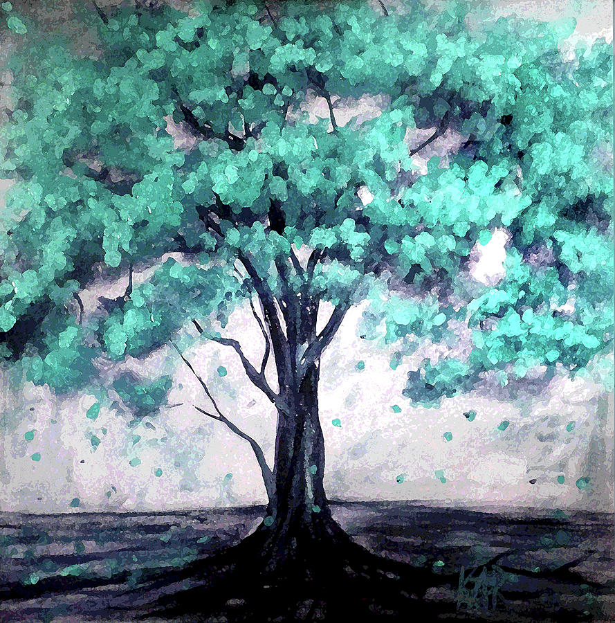 Tree Painting - Blue Haven by Art by Kar Tree Painting - Blue Haven by Art by Kar
