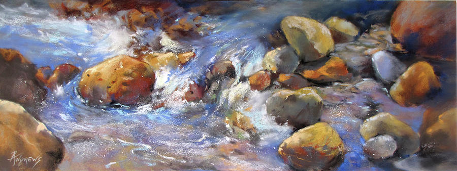 Blue Haze Falls Painting by Rae Andrews