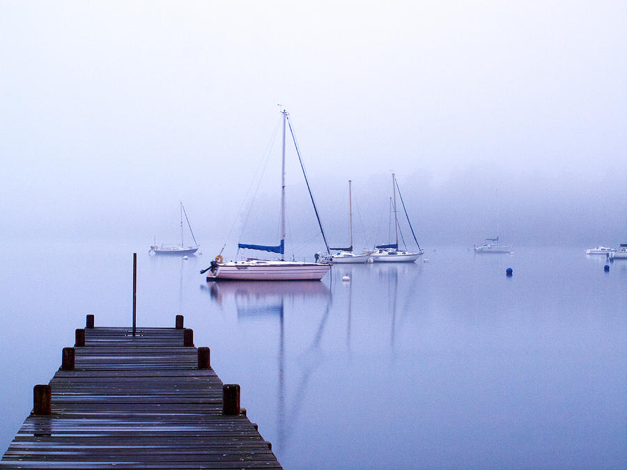 Boat Photograph - Blue haze by Susan Tinsley