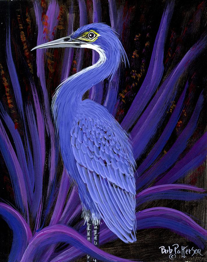 Heron Painting - Blue Heron by Bob Patterson