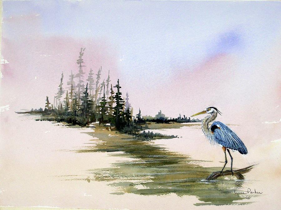 Wildlife Painting - Blue Heron by Lynne Parker