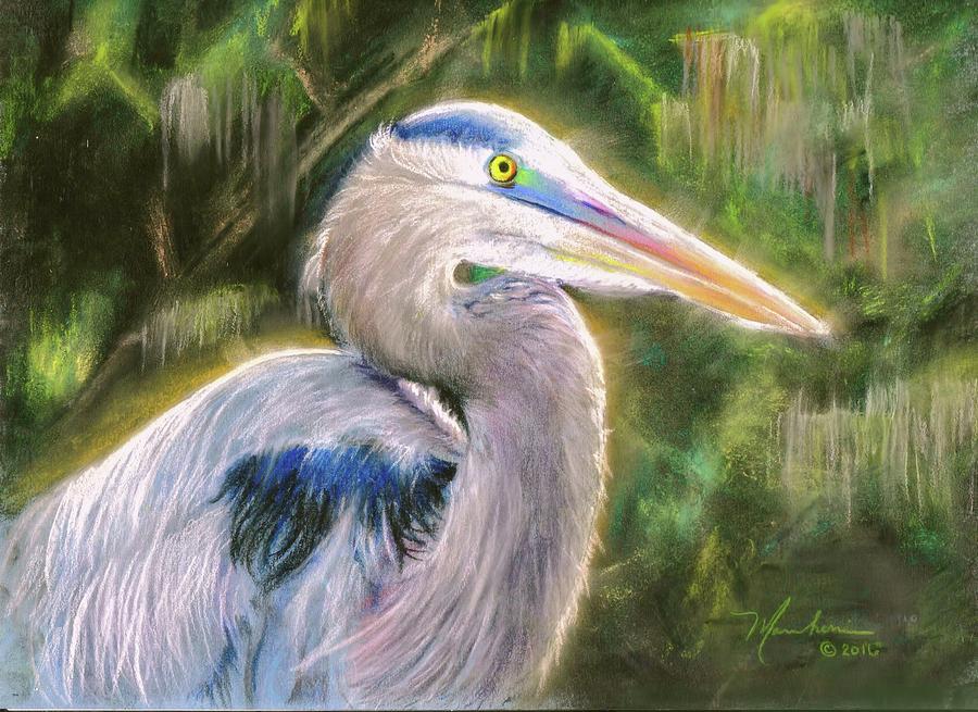 Blue Heron Pastel by Melissa Herrin