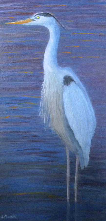 Blue Heron Painting by Scott W White