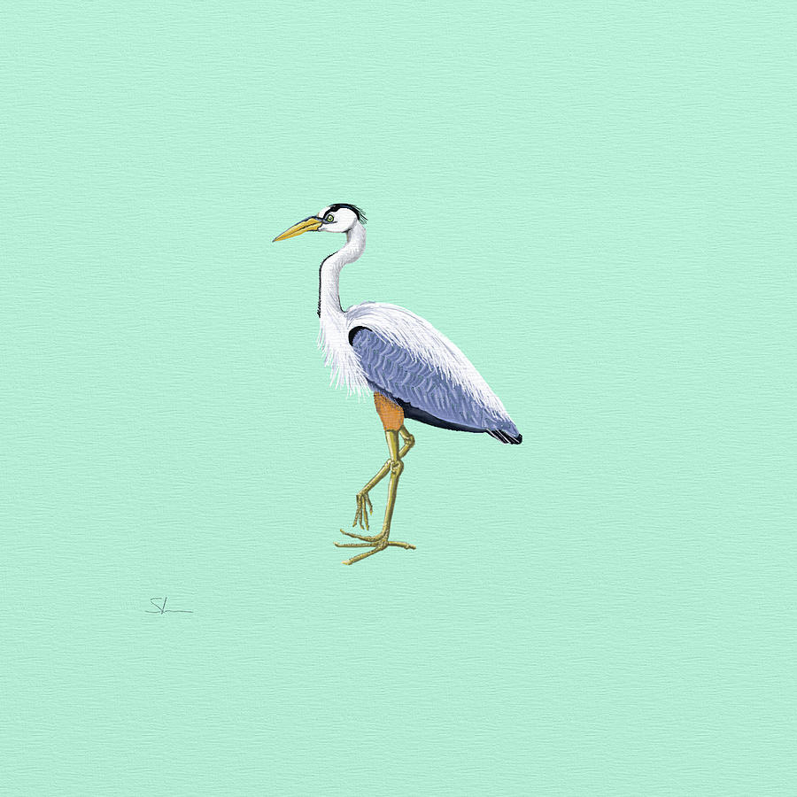 Heron Painting - Blue Heron by Shae Leighland-Pence