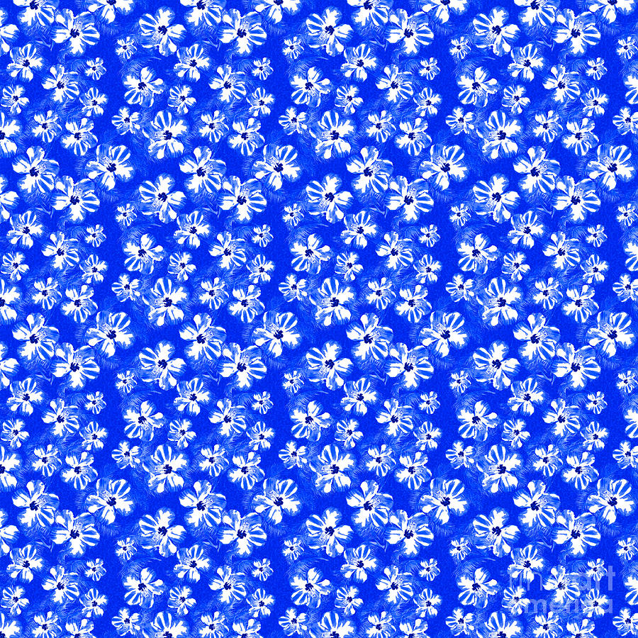 Blue Hibiscus Flowers Digital Art by Chris MacDonald - Fine Art America