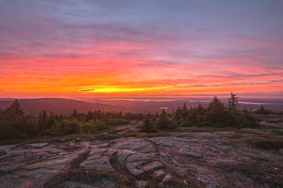Acadia National Park Photograph - Blue Hill Overlook Alpenglow by Angelo Marcialis