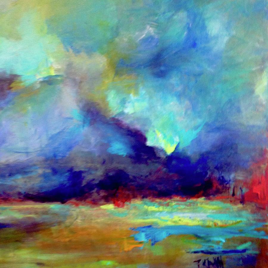 Blue Horizon Painting by Trish Kahn | Fine Art America